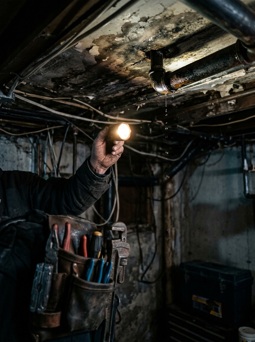 Emergency Plumbing — 24/7, 365 days a year. When a pipe bursts, a sewer backs up, or a water heater fails on New Year's Eve — we answer the phone.