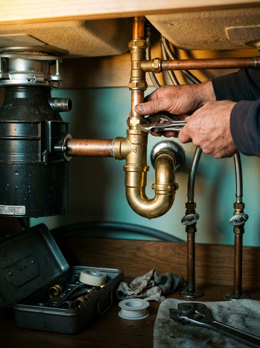Kitchen Plumbing — Sinks, faucets, dishwasher lines, garbage disposals, and the full plumbing side of a kitchen renovation.