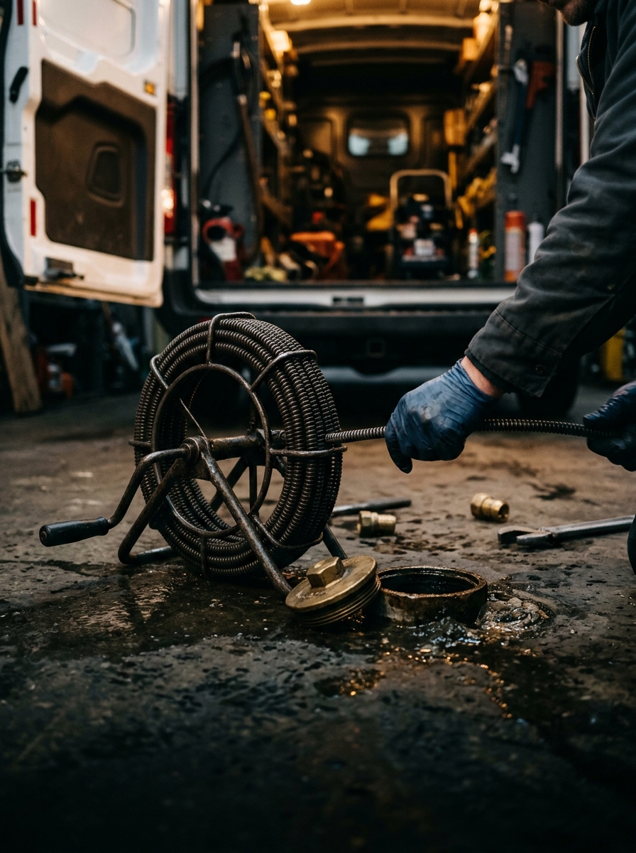 Sewer & Drain — Hydro-jetting, camera inspections, and traditional snaking. Clogs cleared, main lines scoped, and the problem actually diagnosed.